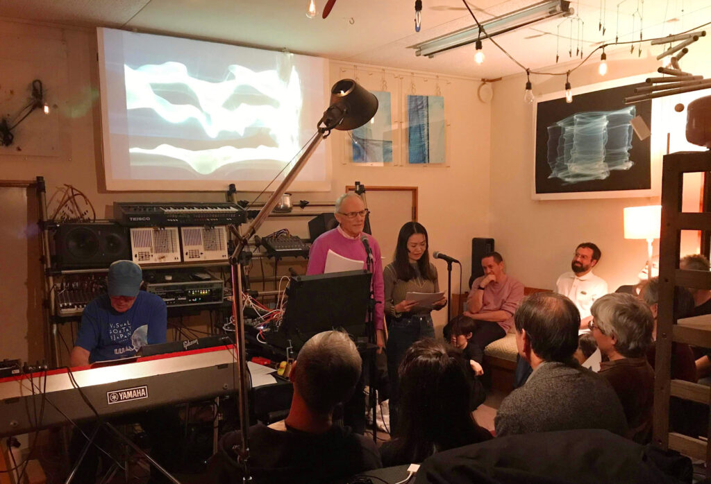 John Solt and Aoki Eiko read at the evening launch.